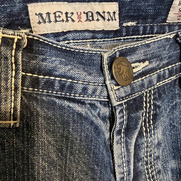 MEK DNM USA Size 38w 34L embroidered jeans Nice Shape - Picture 3 of 11